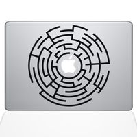 The Decal Guru Circle Maze Runner MacBook Decal Vinyl Sticker - 13" MacBook Pro (2016 & Newer) - Black (1289-MAC-13X-BLA)