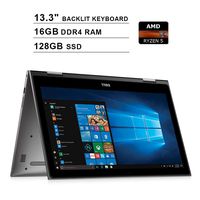 Dell Inspiron 13 Newest 7000 13.3 Inch FHD 1080P Touchscreen 2 in 1 Laptop, AMD Ryzen 5 2500U up to 3.6GHz, AMD Radeon Vega 8, 16GB DDR4 RAM, 128GB SSD, HDMI, WiFi, Backlit KB, Windows 10