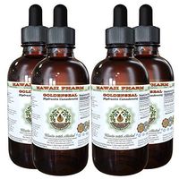 Goldenseal Alcohol-Free Liquid Extract, Organic Goldenseal (Hydrastis Canadensis) Dried Leaf Glycerite Hawaii Pharm Natural Herbal Supplement 4x4 oz