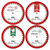 Big Dot of Happiness Santa's Special Delivery - Small Circle from: Santa Claus Christmas Stickers - Set of 24