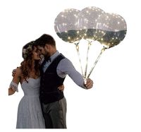 Amandaz Party Balloon Reusable Latex Clear Glow Balloons Led Luminous Lantern Round Bubble Decor with Tube Wedding Gift (One Size, Yellow)