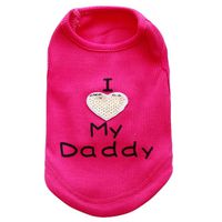 Axchongery Pet Vest, Winter Dog I Love My Daddy Sweatshirt Soft Small Puppy Doggy Cat Apparel (Hot Pink, XXXS)