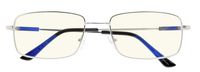 Flexable Blue Light Filtering Glasses Titanium Computer Eyeglasses Men Reading(Silver) +1.5