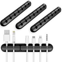 Yuerseak Cable Management Clips, Adhesive Desk Cord Organizer, Suitable for Home and Office Power Cords, Charging Cables, Mouse Cable, etc. (3 Pack Cable Clips 7-7-7 Combination)