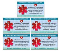 TLC Safety By Design 5 Pk. Medical ICE Alert Card in Case of Emergency I.D. Identification Wallet Economy Weight 16 Pt. Card Stock (Qty. 5 from TLC)