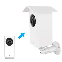 MOFAD Wyze Cam Pan Wall Mount, Weather Proof Anti-Sun Glare and UV Protection Outdoor/Indoor Adjustable Bracket with Silicone Cover Skins Protective Case for Wyze Cam Pan 1080p Security Camera (White)
