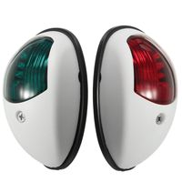 Jili Online Pair Black or White Housing Marine Boat Yacht Light 12V LED Bow Navigation Lights Red Green - White
