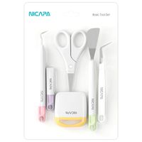Nicapa Basic Tool Set Craft Weeding Vinyl Cardstock Crafting Tools Kit for Cricut/Silhouette/Siser/Oracal 631 651 751 Vinyl