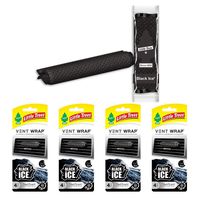 LITTLE TREES Car Air Freshener | Vent Wrap Provides a Long-Lasting Scent, Slip on Vent Blade | Black Ice, 4-Packs (4 Count)
