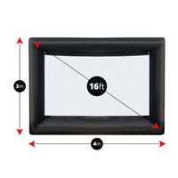 LifeSmart Inflatable Outdoor Projector Movie Screen Portable Air Blown 16 ft Diagonal Package Huge Strong and Thick 600 DD Frame Built to Last