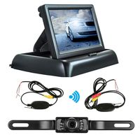 Backup Camera and Monitor Kit Wireless HD Digital 4.3" TFT LCD Monitor Foldable Waterproof Rear View Backup Camera Monitor for Cars/Trucks/Rear View Camera Guide Lines On/Off Reversing Use
