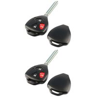 Key Fob Keyless Entry Uncut Remote Shell Case & Pad fits Toyota, Pontiac, Scion, Set of 2