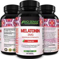 Best All Natural Sleep Aid – Pure Melatonin Supplement – Gentle 3mg Dosage – Fall Asleep Fast + Easier – Deep Calm + Restful Circadian Rhythms – Non Habit Forming Sleep Cycle Hormone