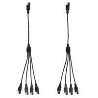 KingBra 2Pcs 18AWG 5-Way 1 to 4 SAE Power Extension Cable Adapter Connector