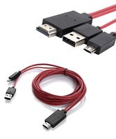 Foseal 6.5 ft Special Shape 11Pin Cord Micro USB to HDMI Cable 1080P HDTV Adapter for MHL-Functioned Samsung Galaxy S5 S4 S3 Note3 Only-Fit Specific Phone Models Stated in Ad Description Page