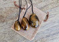 Galactikonsciousness Yellow Tiger Eye Stone Yoni Eggs Set Kegel Exercise Healing Crystal Natural Gemstone Reiki Meditation Yoga Pelvic Floor Massage Rock Bladder