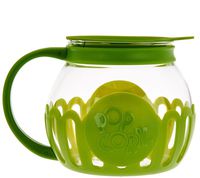 Ecolution Micro-Pop Microwave Popcorn Popper 1.5 QT - Temperature Safe Glass w/Multi Purpose Lid, Snack Size, Green