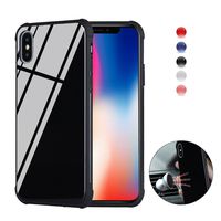 iPhone Xs Case Magnetic iPhone X Tempered Glass Case Slim Fit Hard PC/Glass Back Soft TPU Bumper Built-in Metal Plate Shockproof Cover for iPhone Xs/iPhone X 5.8" (Black)