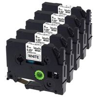 Labelife Compatible P Touch TZ Tape Label Maker Tape Replacement for p-Touch PTH110 PT-D200 PTD600 PT-d400, Standard Laminated, Black on White,1/4 Inch x 26.2 Feet, 5 Pack, (TZe-211 TZe 211)