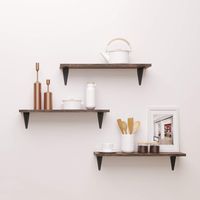 BAMFOX Floating Shelves,Wall Shelf Set of 3,Wall Mounted Floating Shelf with Large Storage for Bedroom Bathroom Living Room Kitchen Office