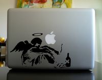 Macbook - Banksy fallen angel smoking Keypad Iphone Apple Ipad Decal Skin Sticker Laptop
