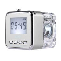 Portable Mini Speaker, Sudroid NiZHi TT-028 MP3 Mini Digital Portable Music Player Micro SD USB FM Radio (Silver)