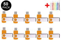 50PCS 2.0/3.0 USB Flash Drive Pen Drive Memory Stick Thumb Stick Pen Black (2.0/128MB, Orange)