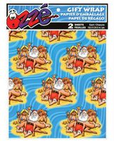 Ozze Inc Beach Bum Santa Gift Wrap - 2 Sheets