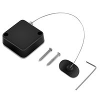 Easycosy Retractable Items Lock Security Cable Lock Anti Theft Combination Lock for Locking Shop Goods (Black-Curved Surface Patch)