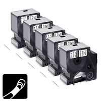 5-Pack Compatible DYMO 18057 Rhino Industrial Heat Shrink Labels, 3/4-inch DYMO Wire and Cable Label Compatible with DYMO Rhino 4200 5200 Label Makers and More, Black on White