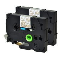 GREENCYCLE 2 Pack Compatible for Brother TZ-M34 TZe-M34 Gold on Matte Clear Label Tape 12mm 8m 1/2'' 26.2ft use in P-Touch GL-100 PT200 PT1000 PT1000BM PT1010 PT1010NB PT1010R PT1010S PT1090 Printer