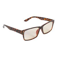 Inner Vision Eye Strain Relief Computer Screen Glasses w/Case - Anti Blue Light, Anti Glare, Scratch Resistant, Spring Hinges - Unisex, (Non-Prescription), Brown Tortoise