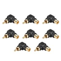 uxcell RCA Male to Female 90 Degree Connector Stereo Audio Video Cable Adapter Coupler 8Pcs