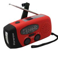 [Upgraded Version] iRonsnow IS-088+ [1000mAh] Solar Hand Crank Radio AM/FM/NOAA/WB Weather Emergency Radio, Dynamo LED Flashlight Power Bank for iPhone/Android Smart Phone (Red)