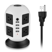 Power Strips Surge Protector, GUSTALA Power Strip USB with 8 AC Outlets 4 USB Ports and 6.5 Feet Power Cord for TV, Computer(White-Black)