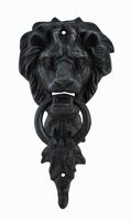 Black Cast Iron Lion Head Door Knocker
