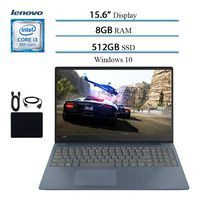 2019 Lenovo IdeaPad 330S Premium 15.6" HD Laptop Notebook Computer, Intel 2-Core i3-8130U (up to 3.4GHz), 8GB RAM, 512GB SSD, Wi-Fi, Bluetooth, Webcam, HDMI, Windows 10 S (Blue) w/ Accessories