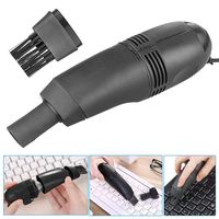 Mini Computer Vacuum USB Keyboard Cleaner PC Laptop Brush Dust Cleaning Kit (Black)