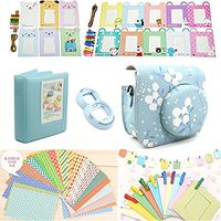 CLOVER Accessories Bundle Set For Fujifilm Instax Mini 8 Instant Camera (Flower Owl Case Bag/ Album/ Close-Up Lens / Wall Hanging Frame/ Sticker Borders)