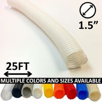 Electriduct 1.5" Split Wire Loom Tubing Polyethylene Flexible Conduit (1.5 Inch ID) - White - 25 Feet