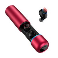 Wireless Bluetooth Earbuds Touch Control - AUDIIOO True Wireless Earbuds Bluetooth 5.0 (2019 New) TWS Bluetooth Earbuds Auto Pairing HiFi Stereo Sound 30Hr Playtime Sport Bluetooth Headphones (Red)