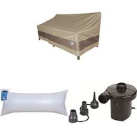 Duck Covers Elegant Patio Loveseat Cover, 62-Inch with Duck Dome Airbag, 60"L x 24"W and Duck Dome Airbags Electric Air Pump
