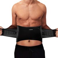 HEALIFTY Waist Back Support Lumbar Back Brace Adjustable and Breathable Lumbar Support Belt Waist Wrap for Man and Woman One Size (Black)