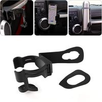 Hooke Road Multi-Function Drink Cup Phone Holder, Bolt-on Stand Bracket Organizer for 2011-2018 Jeep Wrangler JK Rubicon Sahara Sport 2/4 Doors