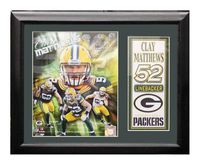 Encore Select 141-41 NFL Green Bay Packers Deluxe Frame Clay Matthews Print, 11-Inch by 14-Inch
