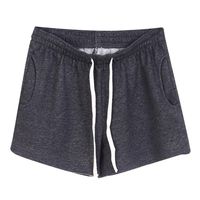 Women Short Pants, JOYFEEL ❤️ Ladies Cotton Linen Casual Elastic Waist Pants Drawstring Solid Summer Walking Shorts Dark Gray