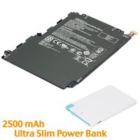 BattpitTM Laptop/Notebook Battery Replacement for HP HSTNN-LB7D (4390mAh/33.36Wh) with 2500mAh Power Bank/External Battery for Micro USB & USB Type C