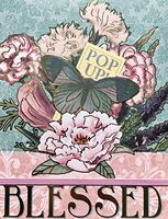 Punch Studio Vintage Floral Bungee Pop Up Mini Pocket Gold Foil Gem Notepad ~ Blessed 60749