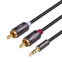 RCA to 3.5mm Aux Cable (1.6ft), CableCreation 3.5mm Male to 2RCA Male Stereo Y Splitter RCA Cable for TV, Receiver,Car, Speakers and More