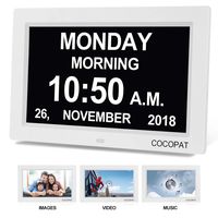Digital Clock Large Display for Seniors - Newest Version 9" Led Dimmable Impaired Vision Digital Clock with USB Charger Port, SD Card Support Play Picture, Video, Perfect for The Elderly